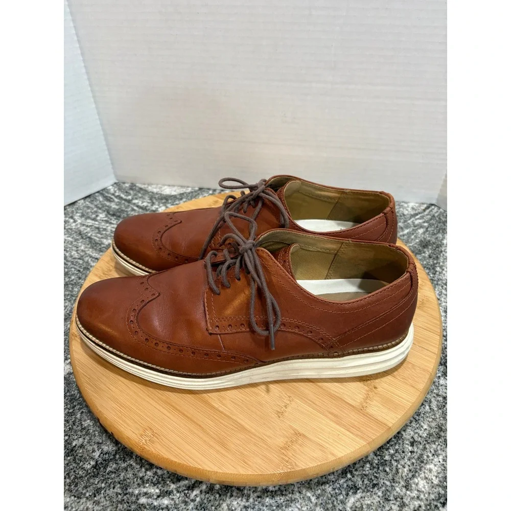 Cole Haan Brown Leather Wingtip Oxford‎ Dress Shoes Men's